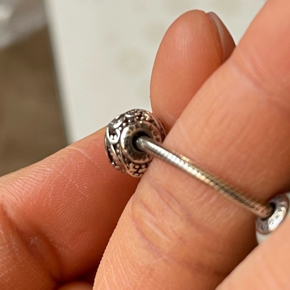 Retired Pandora Essence Snake Bracelet w/ 3 Essence Charms EUC - Picture 12 of 13